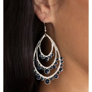 Paparazzi Blue Break Out in Tiers Earrings